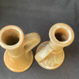 Pair of stoneware candlesticks 1970