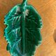 Set of 4 dishes empty pocket enamelled ceramic green lunetta vallauris leaf shape vallauris