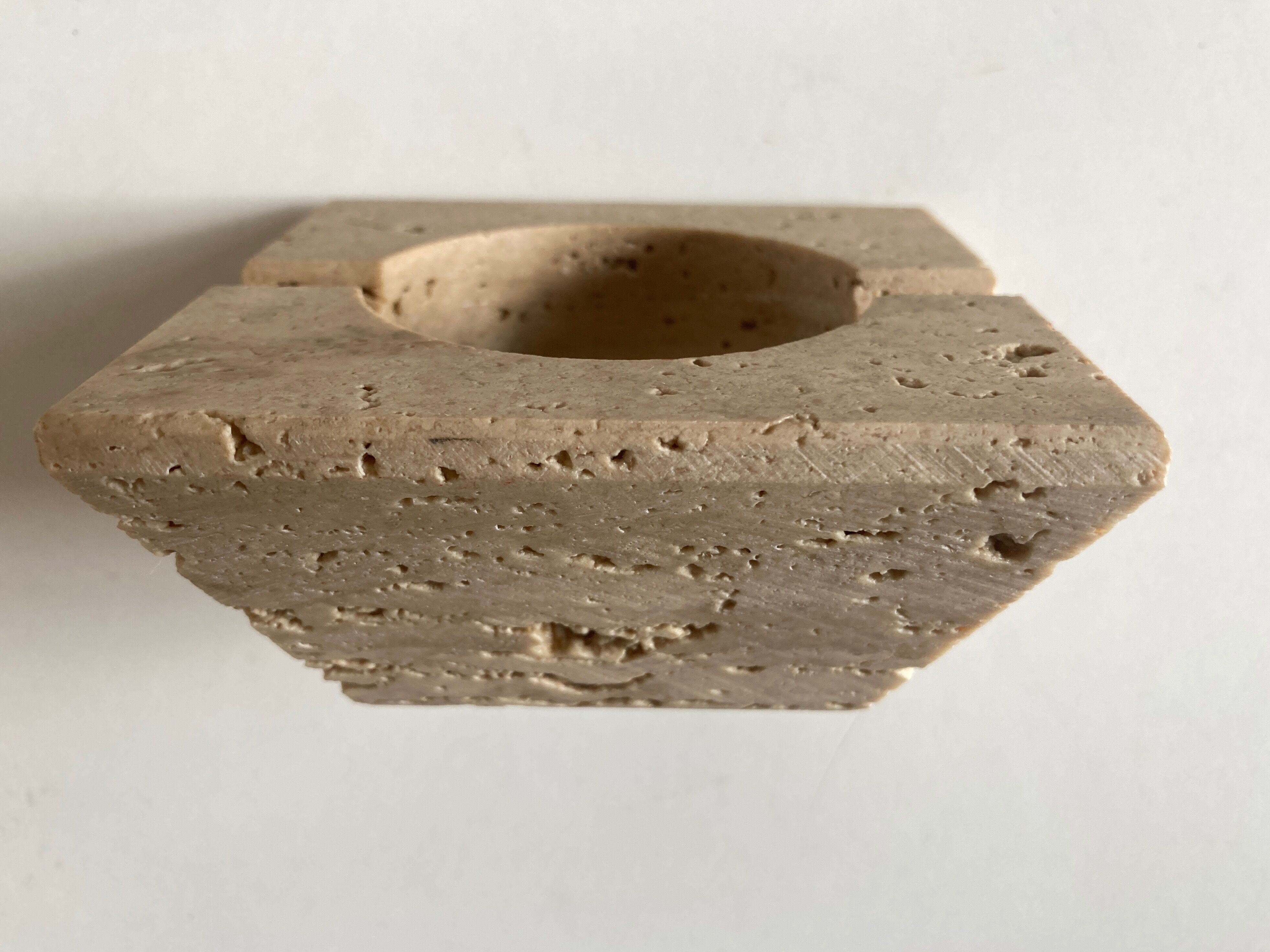 Travertine ashtray 1970 Italian work