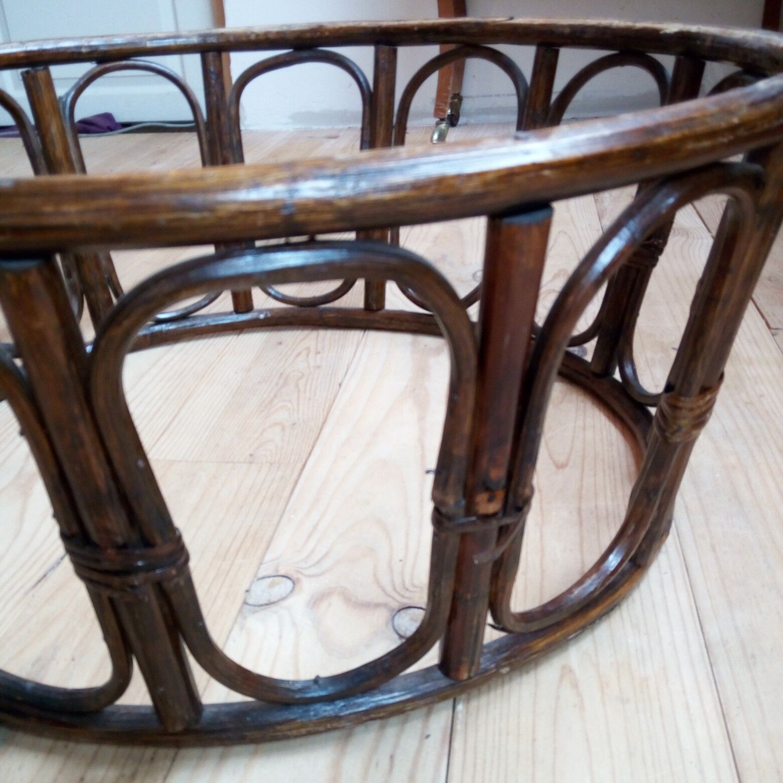 Pair of vintage rattan armchairs