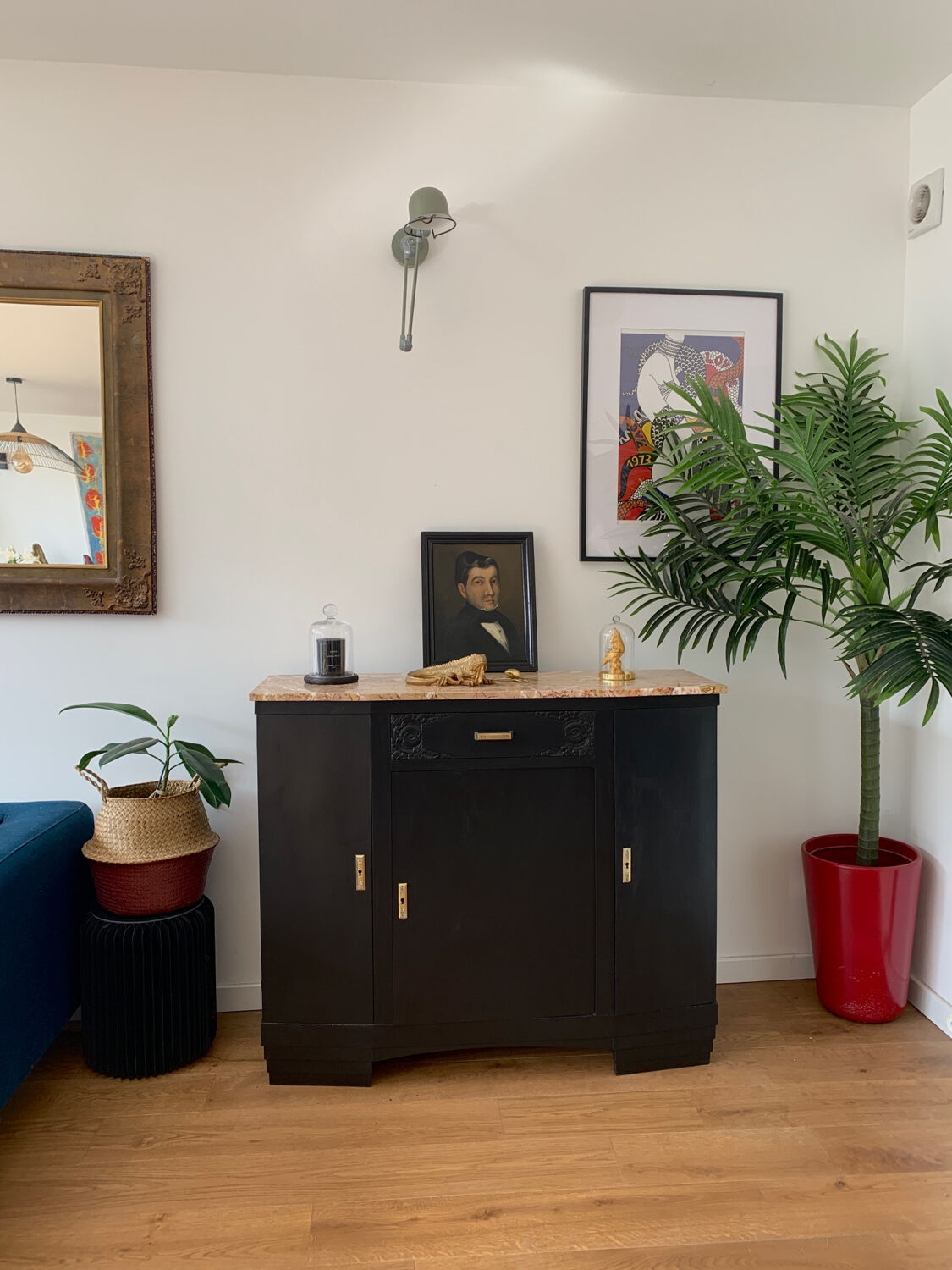 Black art deco cabinet