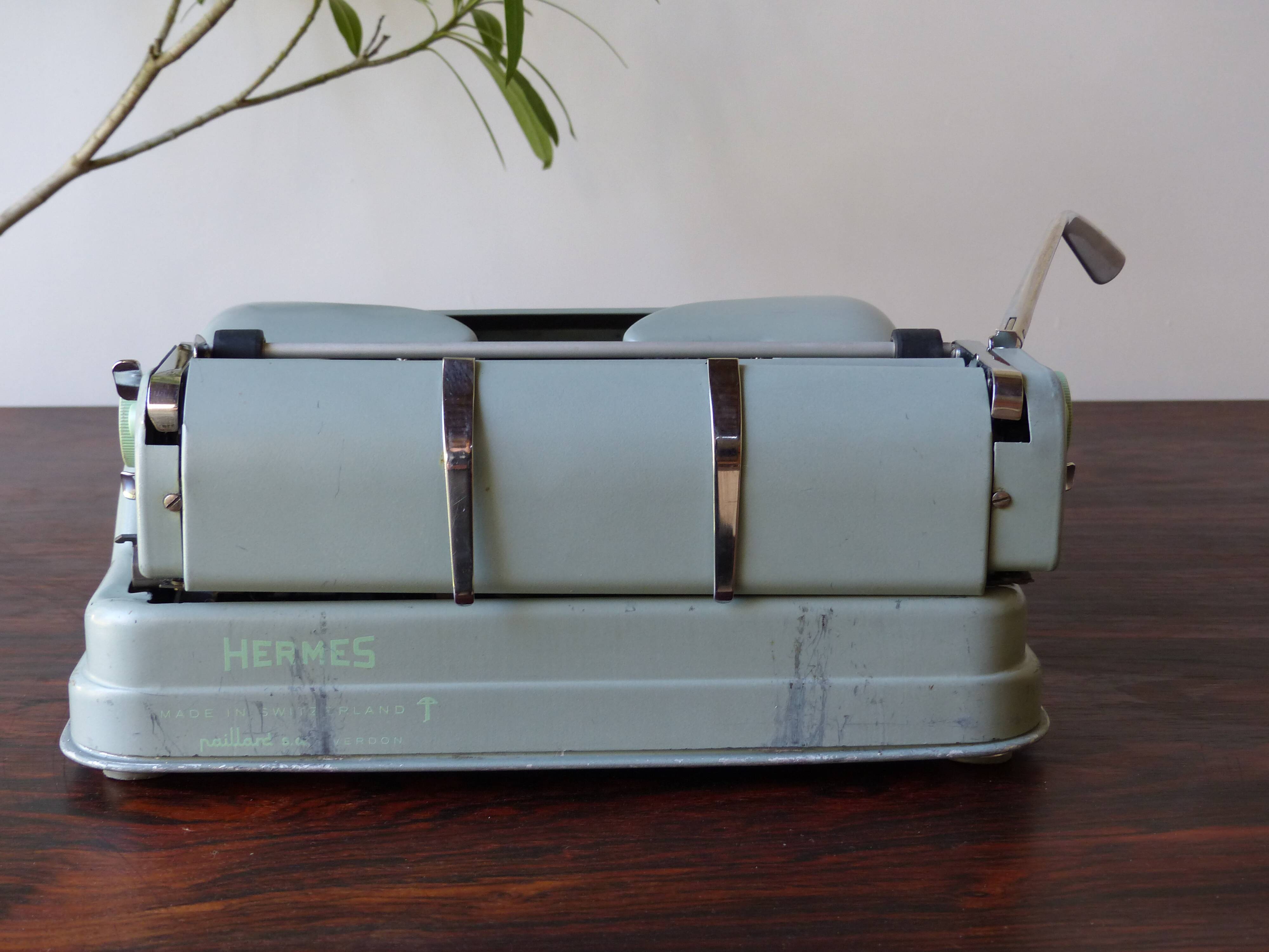 Mint green Hermes 3000 typewriter