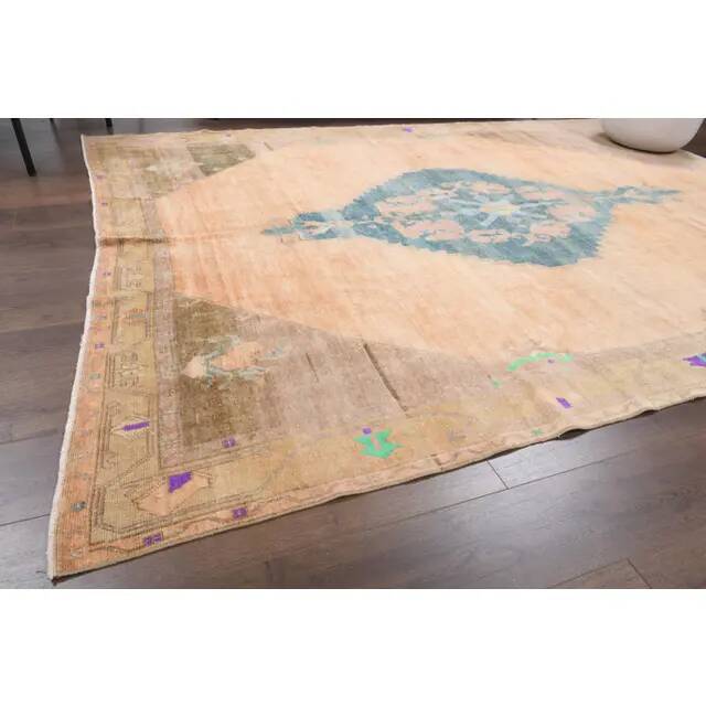 1940s Vintage Turkish Hand-Knotted Area Rug 228x303