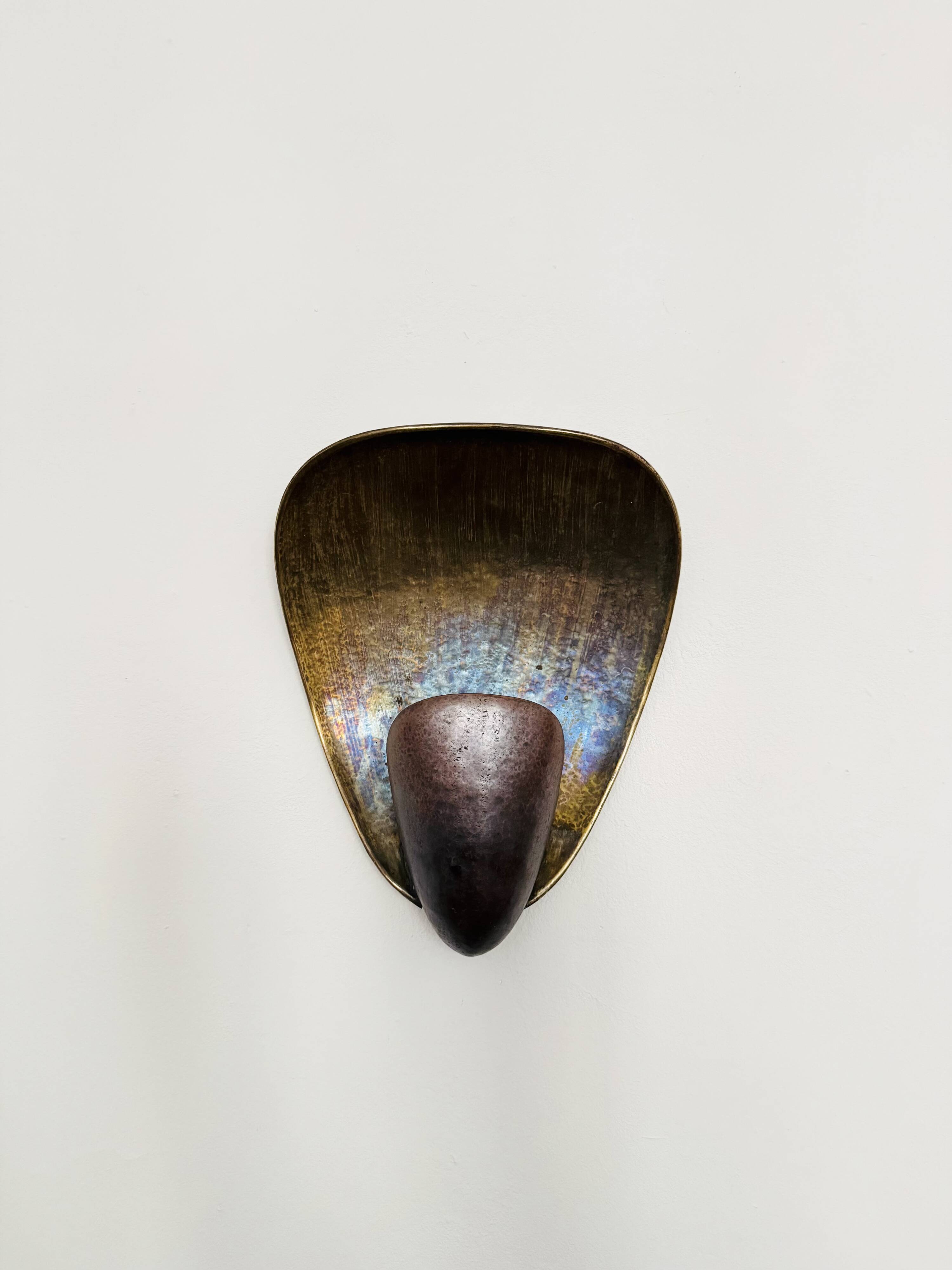 Brutalist Brass and Copper Wall Lamp