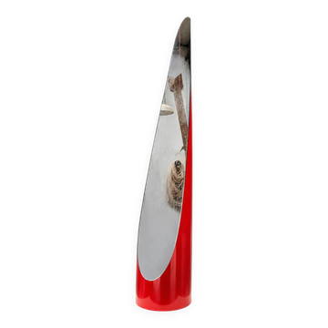 Sculptural mirror Space Age red lacquered — Italy, 1970s