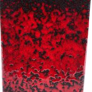 West Germany ceramic vase in black and red, glazed pottery from the 1970s