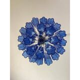 Contemporary blue "tronchi" murano glass sputnik chandelier