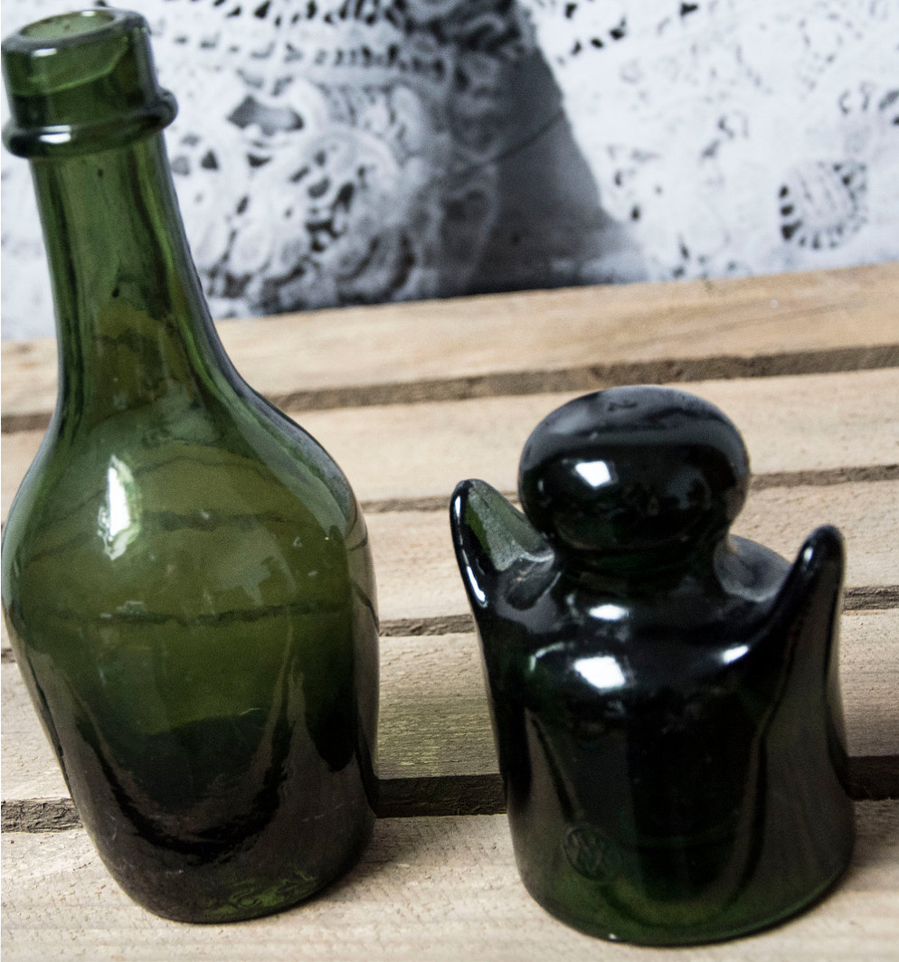 Martine duo green bottle glass insulator