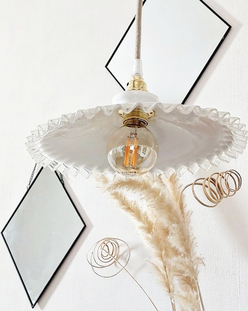 Vintage opaline pendant lamp