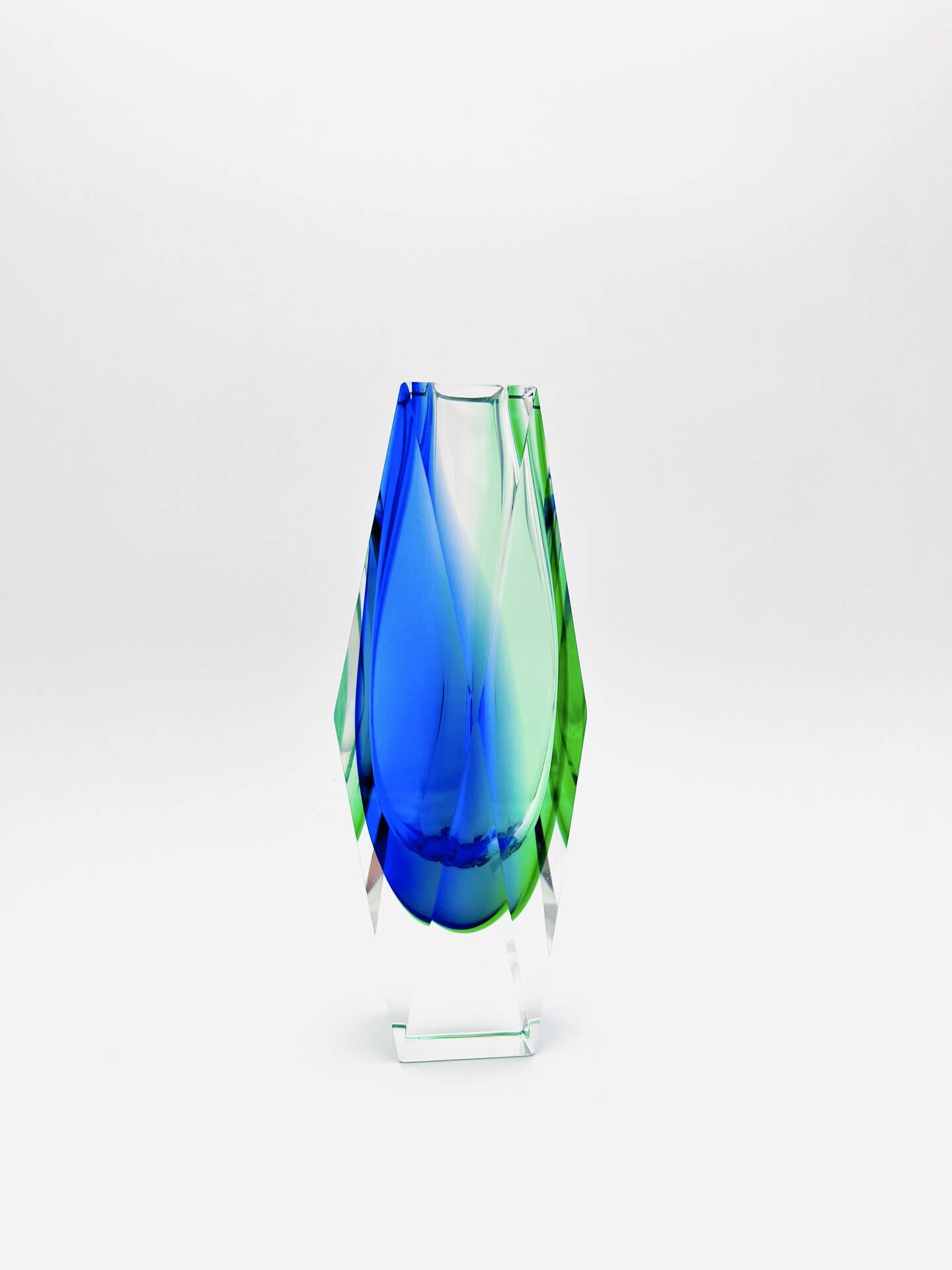 Vase Alessandro Mandruzzato - Murano - Sommerso - Blue & Green - 1960