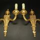 Pair of large wall lights, ram's heads, Louis XVI style - gilded bronze