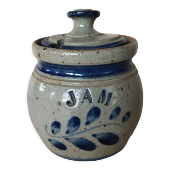 Handcrafted stoneware jam pot