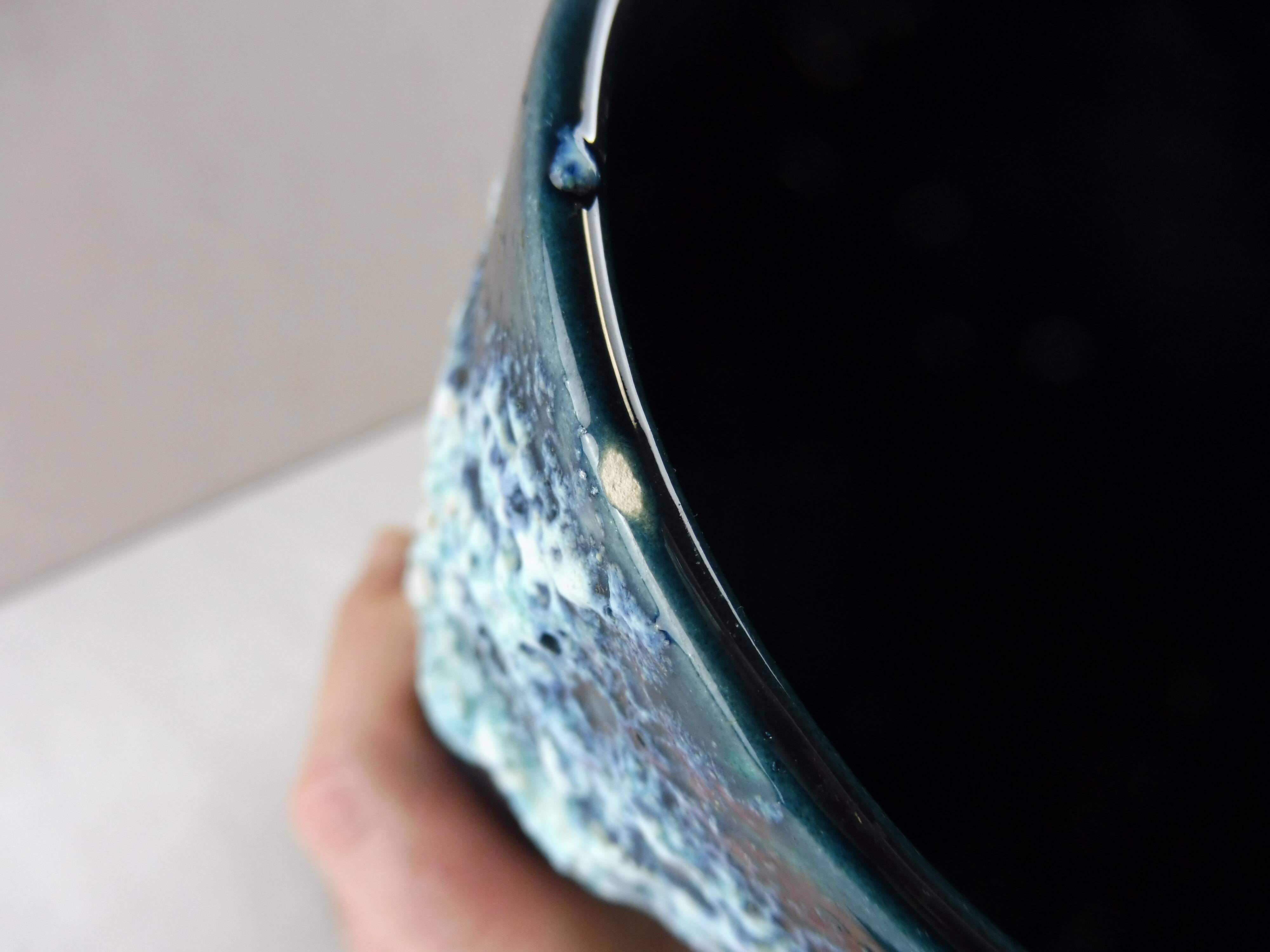 Old roll vase, sea foam, Fat Lava, Vallauris