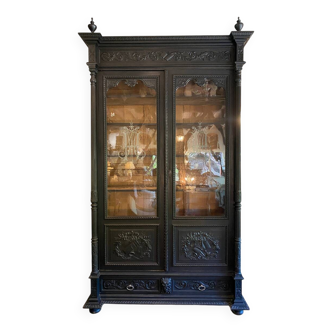 large bookcase in blackened pear wood, Napoleon III period
