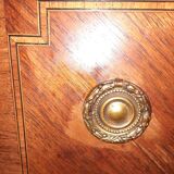 Transitional style chest of drawers in marquetry