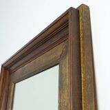 Wooden Mirror with Copper Details, Belgium 1970s