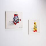 Pair of "Robot" paintings on canvas by Tarass - 2008