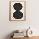 Abstract painting on paper - black illustration signed eawy