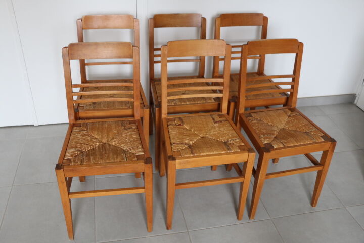 6 seated beech chairs mulched