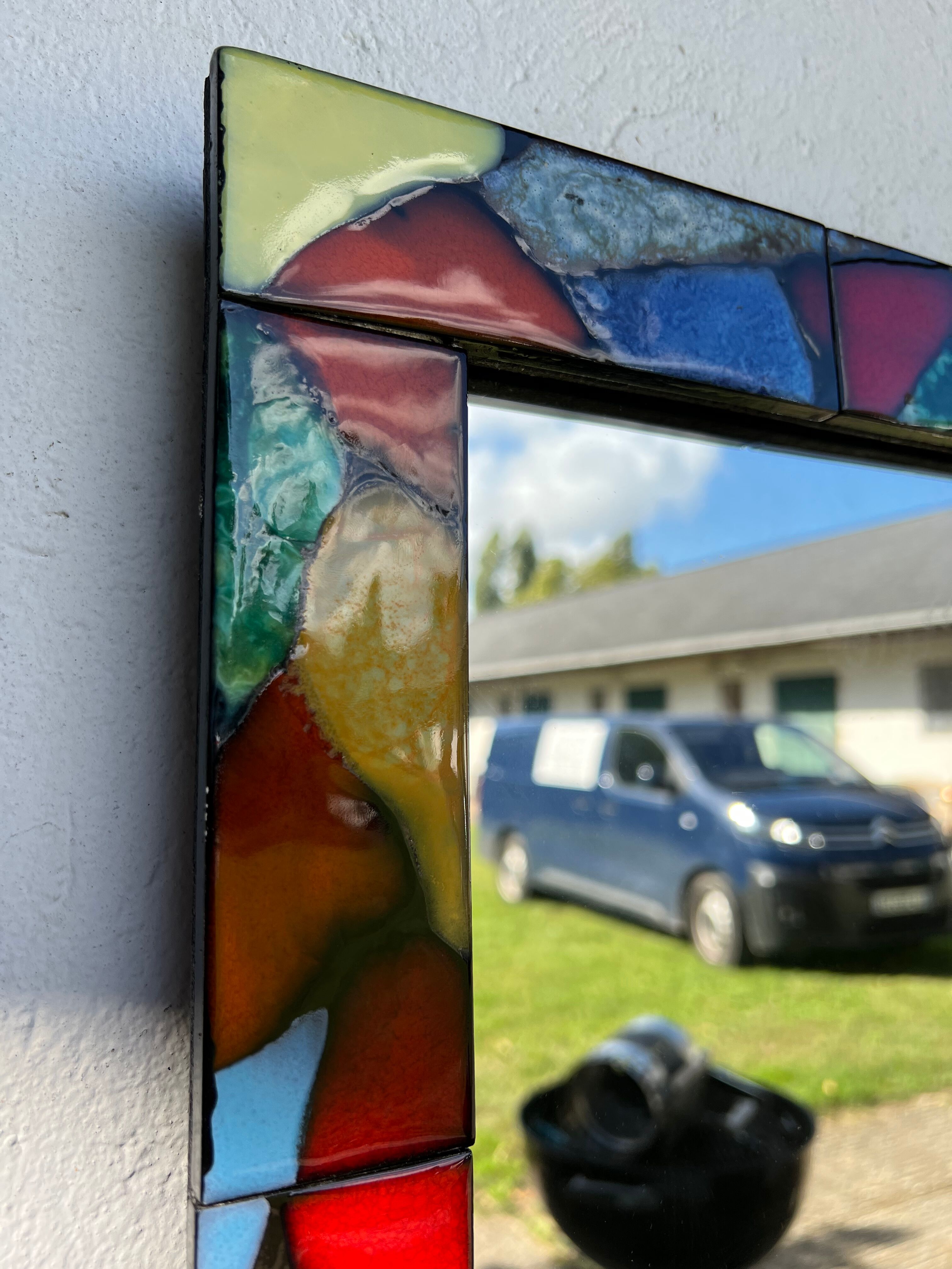 Italian ceramic mirror from the 60s