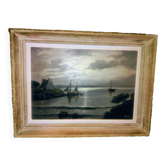 Oil painting.st Breton marine signed (reney 1890/1959)