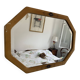 Miroir octogonal biseauté Art Déco en bois et stuc, 1930