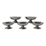 set of 5 designer stainless steel bowls 1970 9 x 5 cm