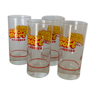 Set of 4 glasses vintage sport syrup