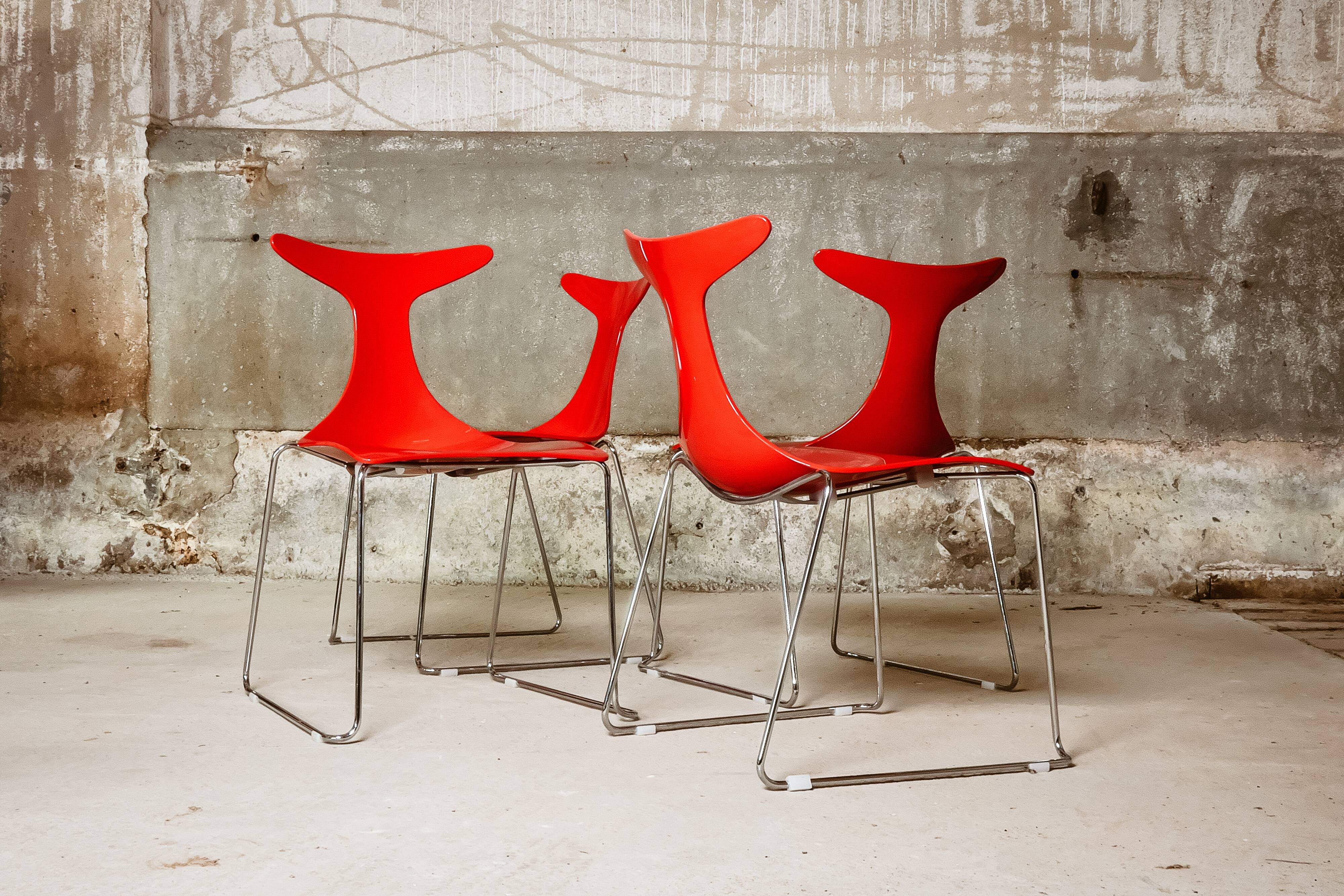 4 chaises “Delfy” par Gino Carollo, Italie 1995