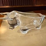 Bull ashtray in crystal