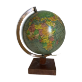 Vintage globe 1960 terrestrial Girard Barrère glass wood - 29 cm