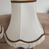 2 handmade lampshades in satin silk canvas
