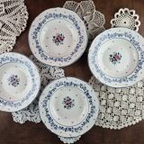 Set of 4 Table Mates soup plates – blue and pink floral design