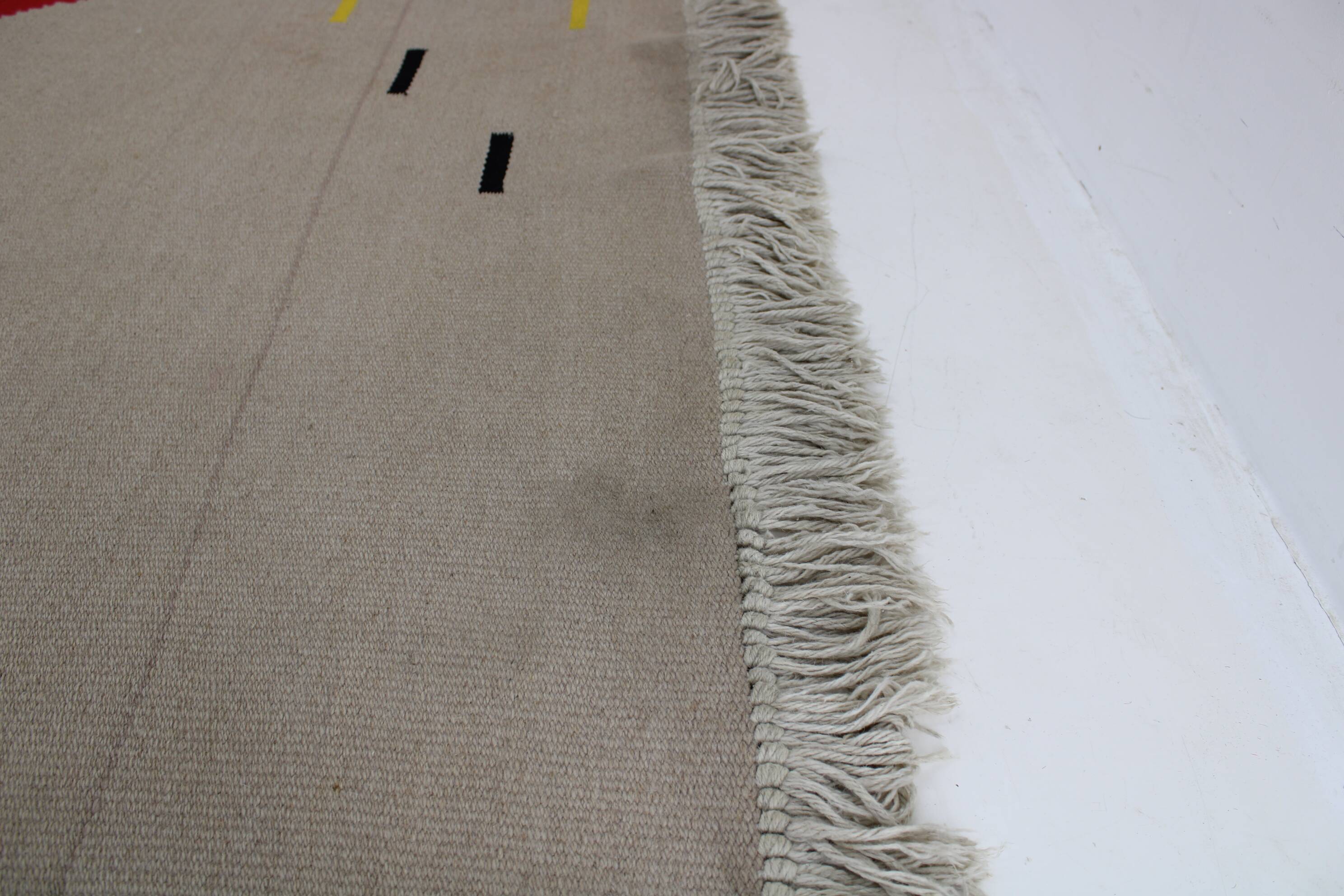 1960s Wool Abstract Rug, Czechoslovakia