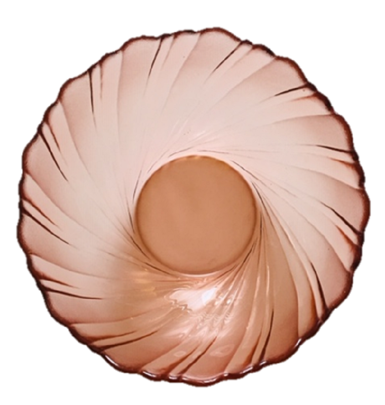 Vereco pink glass salad bowl