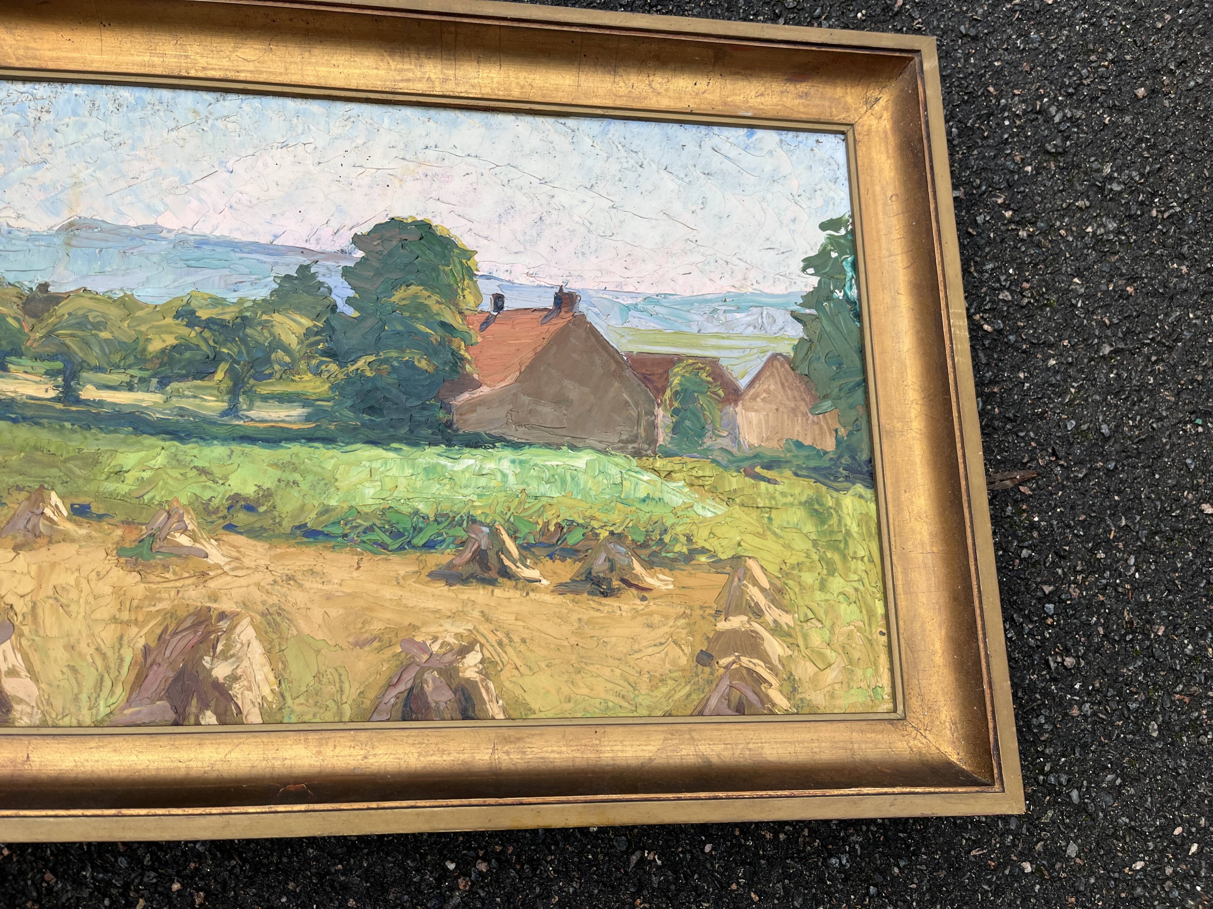 Impressionist painting – Harvest landscape