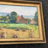 Impressionist painting – Harvest landscape