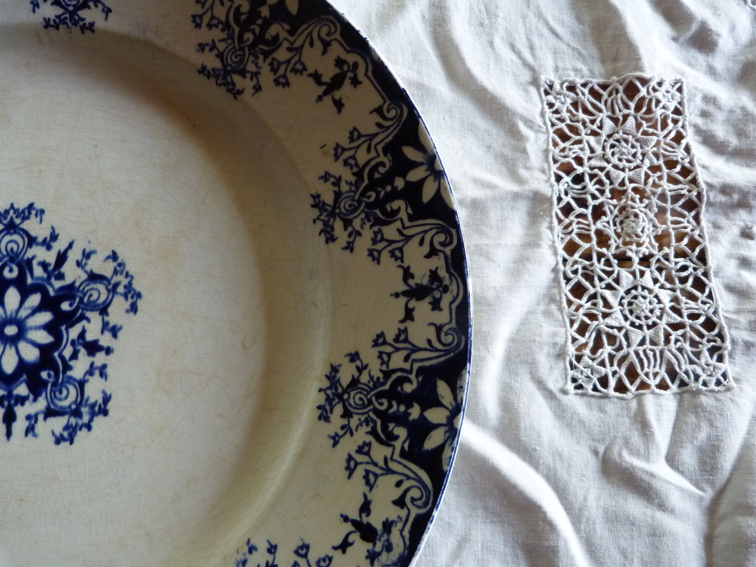 Old ceramic dish Longwy model Rouen