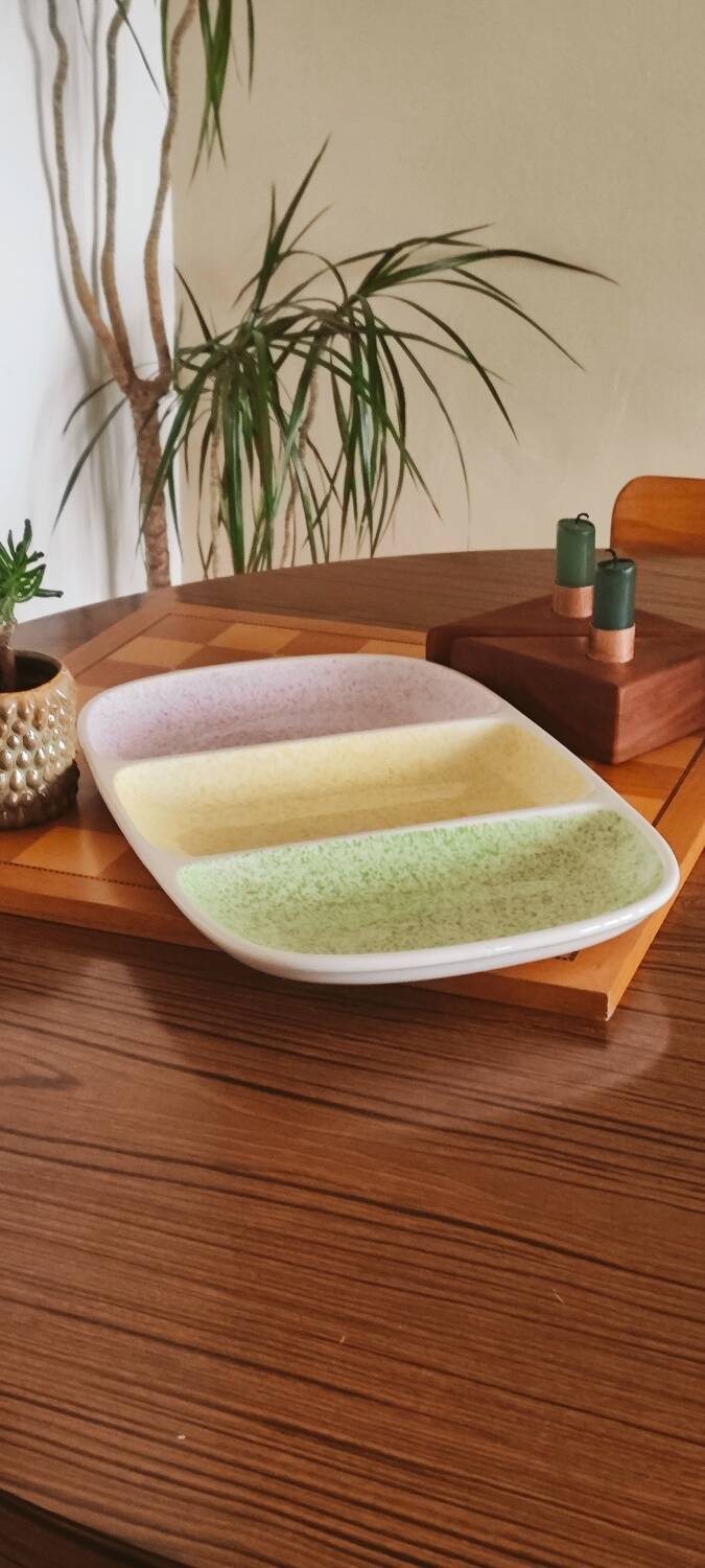 Large ceramic aperitif platter in vibrant colours Gien Vintage