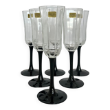 Six coupes à champagne vintage Luminarc collection Octime années 70-80