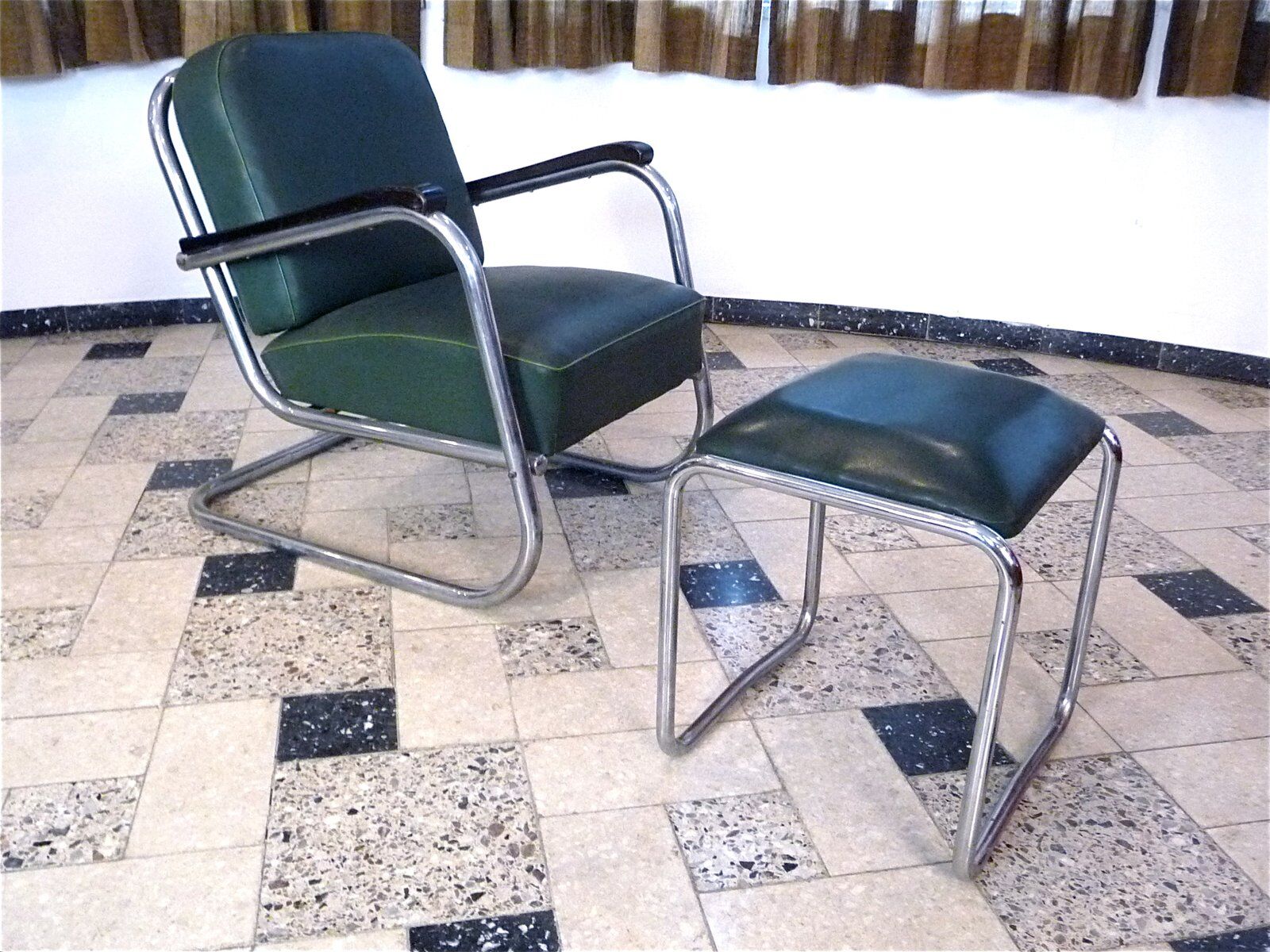 Bauhaus style tubular steel stool from Mauser Werke, Germany 1930s