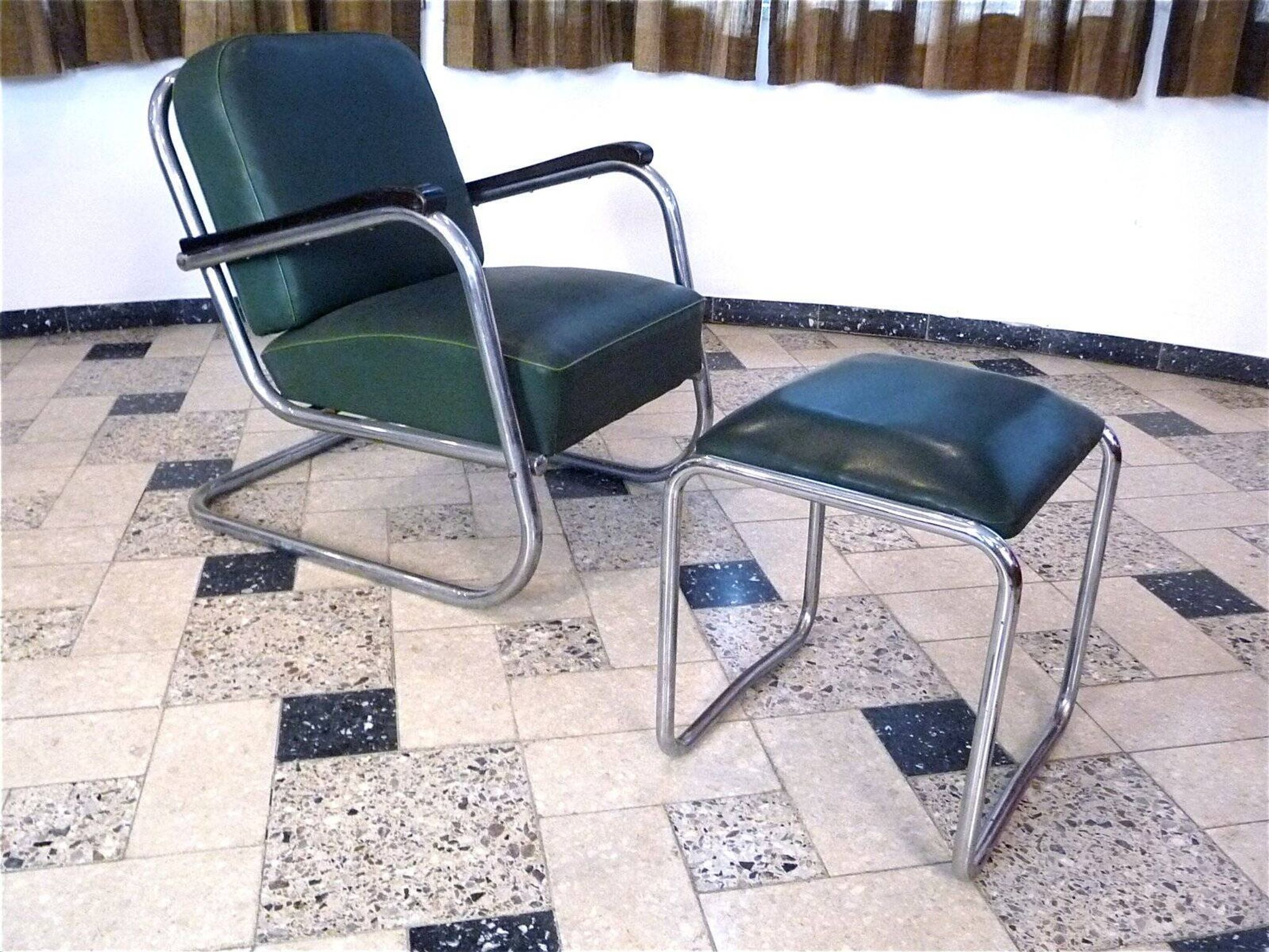 Bauhaus style tubular steel stool from Mauser Werke, Germany 1930s