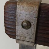 Handcrafted mirror in wood and wrought iron 1950