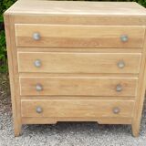 Chest of drawers 4 drawers oak feet compass vintage raw wood