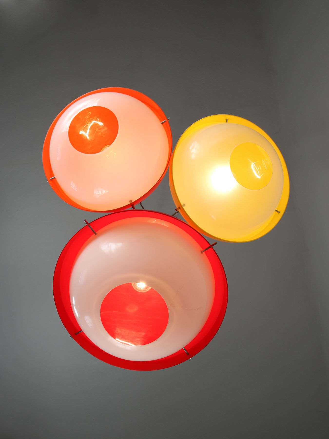 Set of 3 Space Age Pendant Lamps