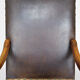 Louis XIII office armchair in leather and walnut carved around 1860