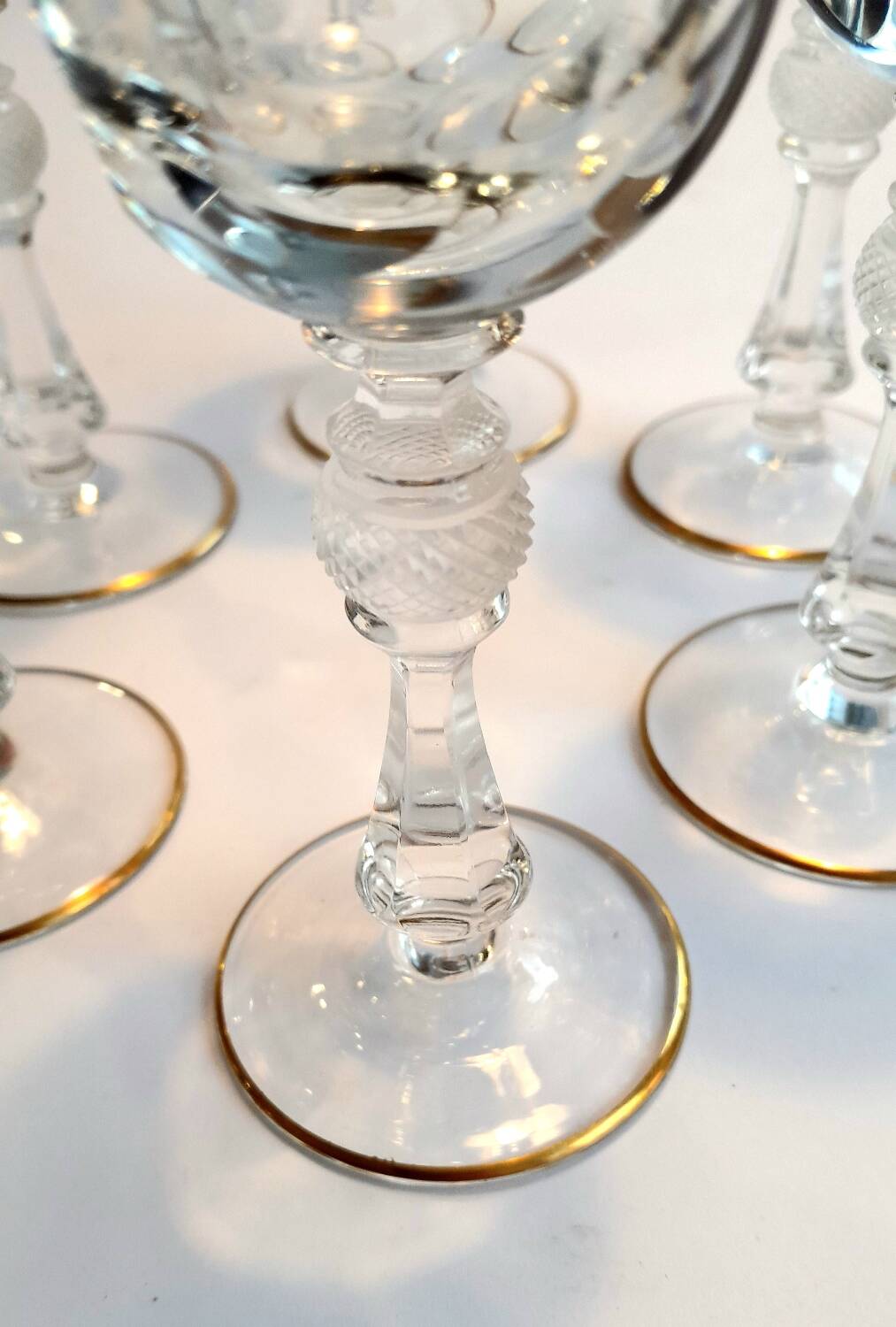 6 Moser Bohemian Crystal Liqueur Glasses