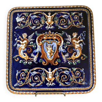 Old Ceramic Trivet Gien Renaissance Decor