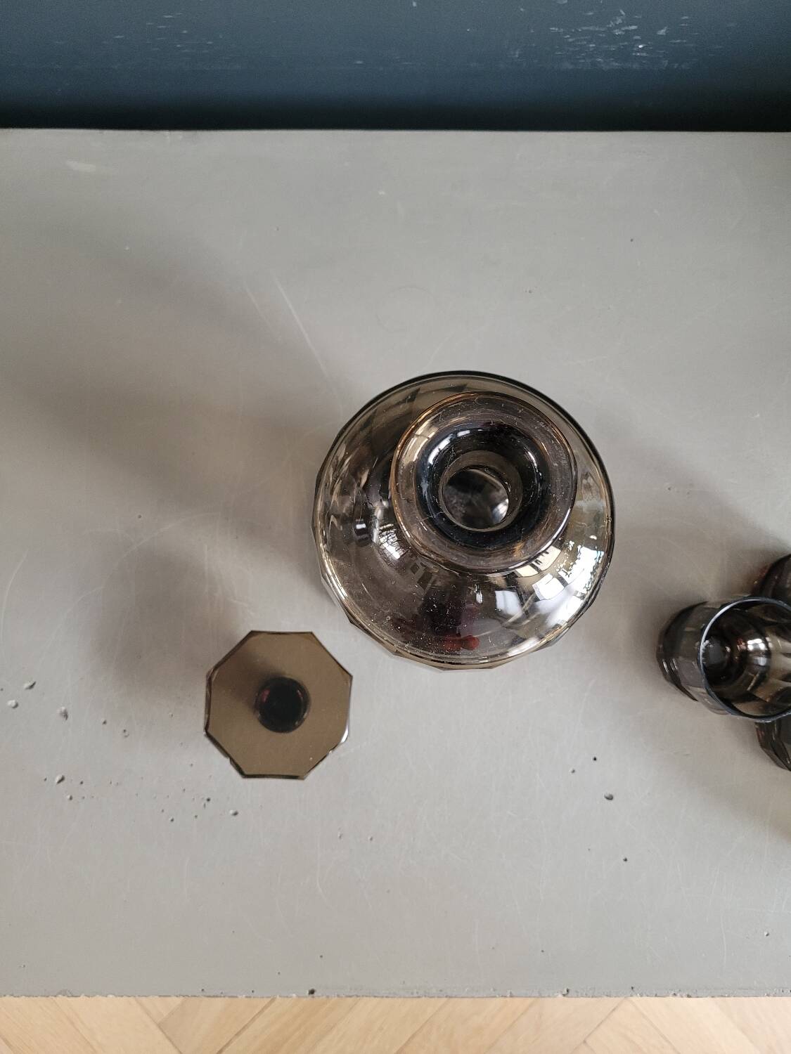 Smoked glass liqueur set