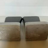 Pair of asymmetrical art deco marble bookends
